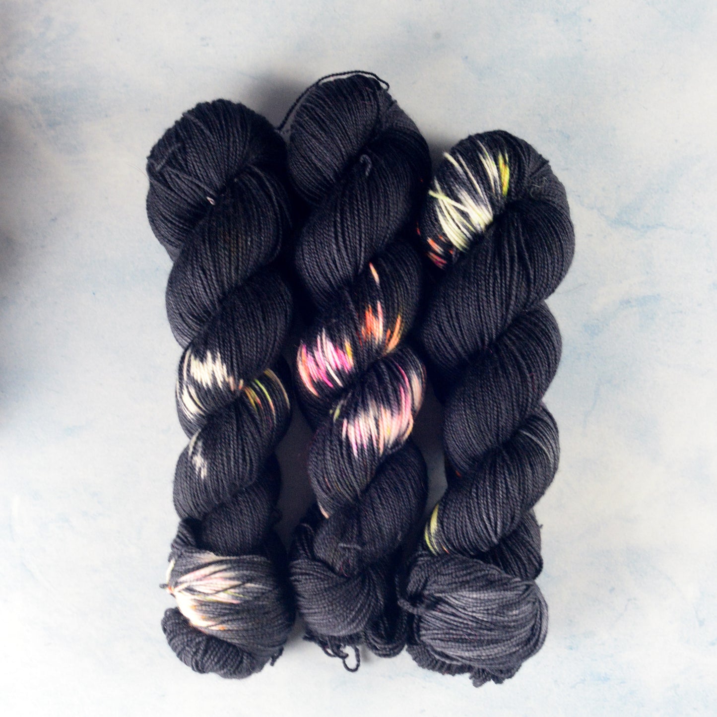 Black Neon, hand dyed yarn, BKD Yarn