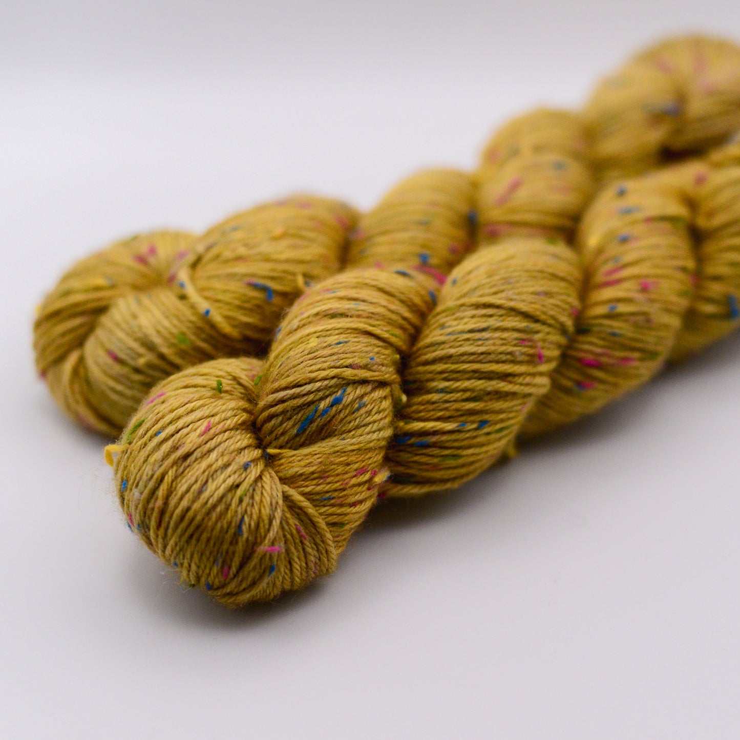 BKD Popsicle DK, hand dyed confetti yarn with re-cycled yarn rests