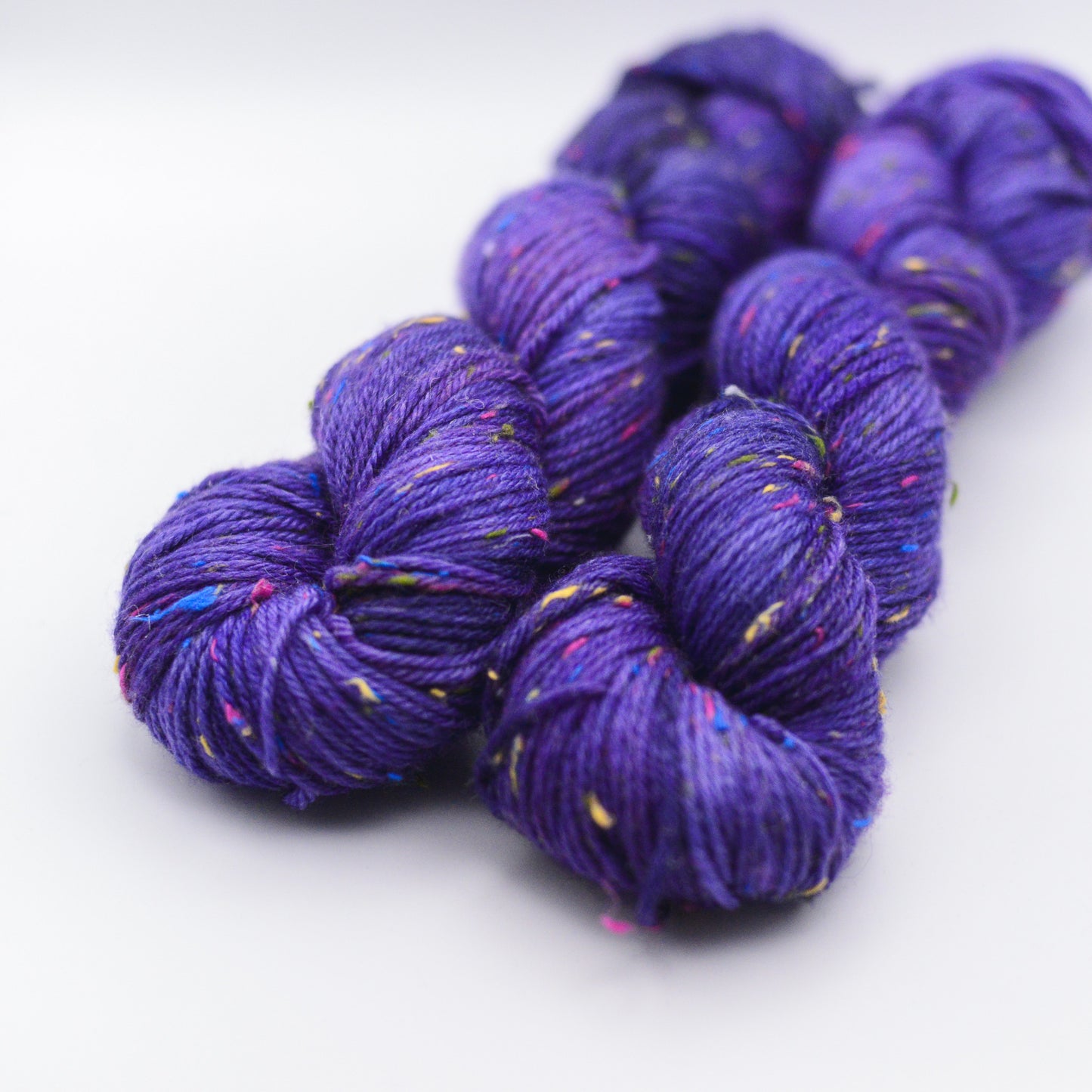 BKD Popsicle DK, hand dyed confetti yarn with re-cycled yarn rests