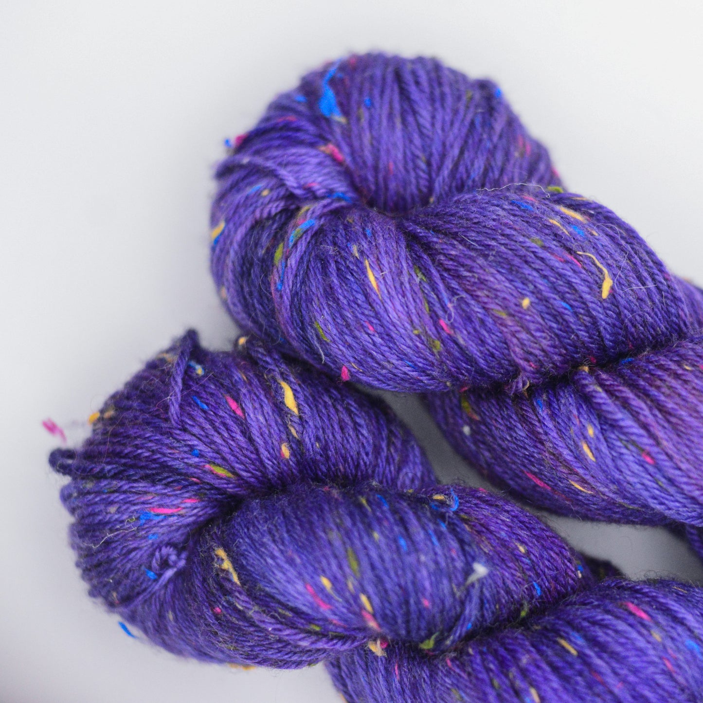 BKD Popsicle DK, hand dyed confetti yarn with re-cycled yarn rests