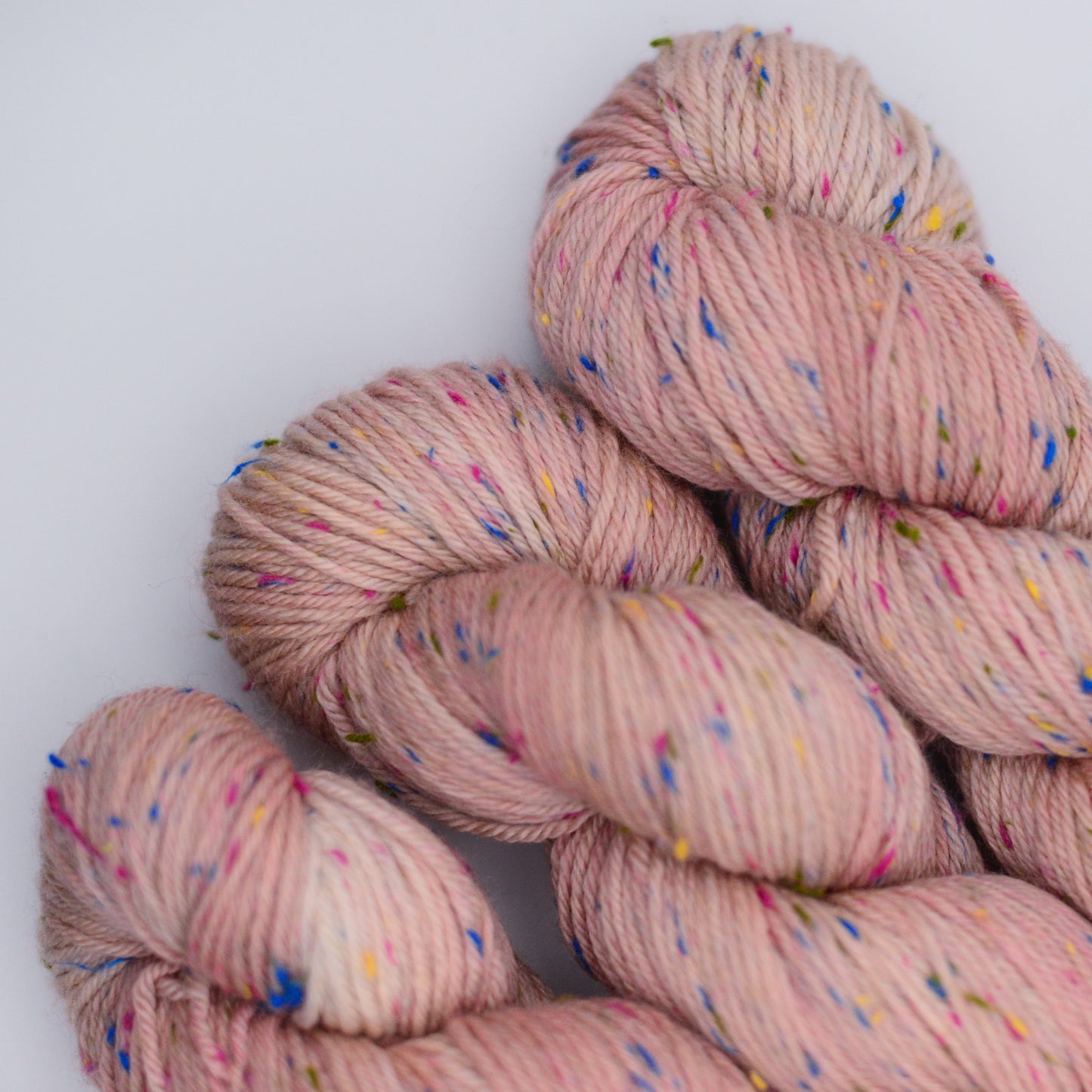 BKD Popsicle DK, hand dyed confetti yarn with re-cycled yarn rests
