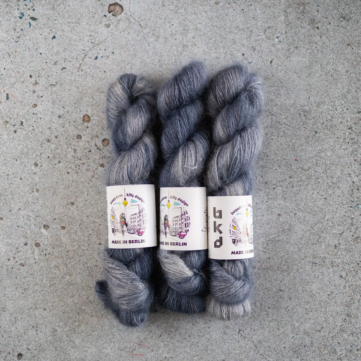 BKD Rich Kid, hand dyed kid mohair silk yarn, 420m in 50g