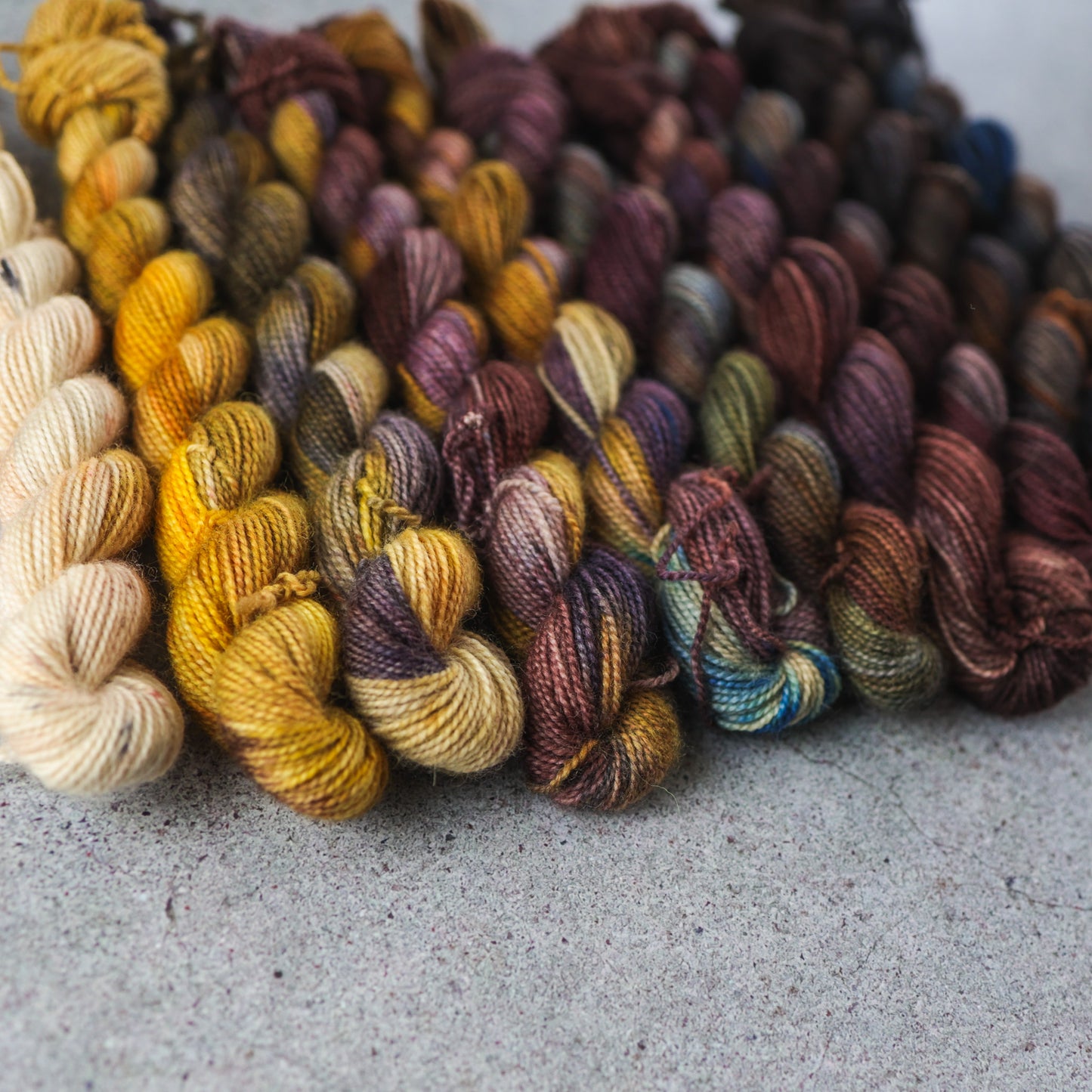 Yarn Fade, Mini Skeins of Yarn, Hand Dyed Yarn, BKD Twist Sock