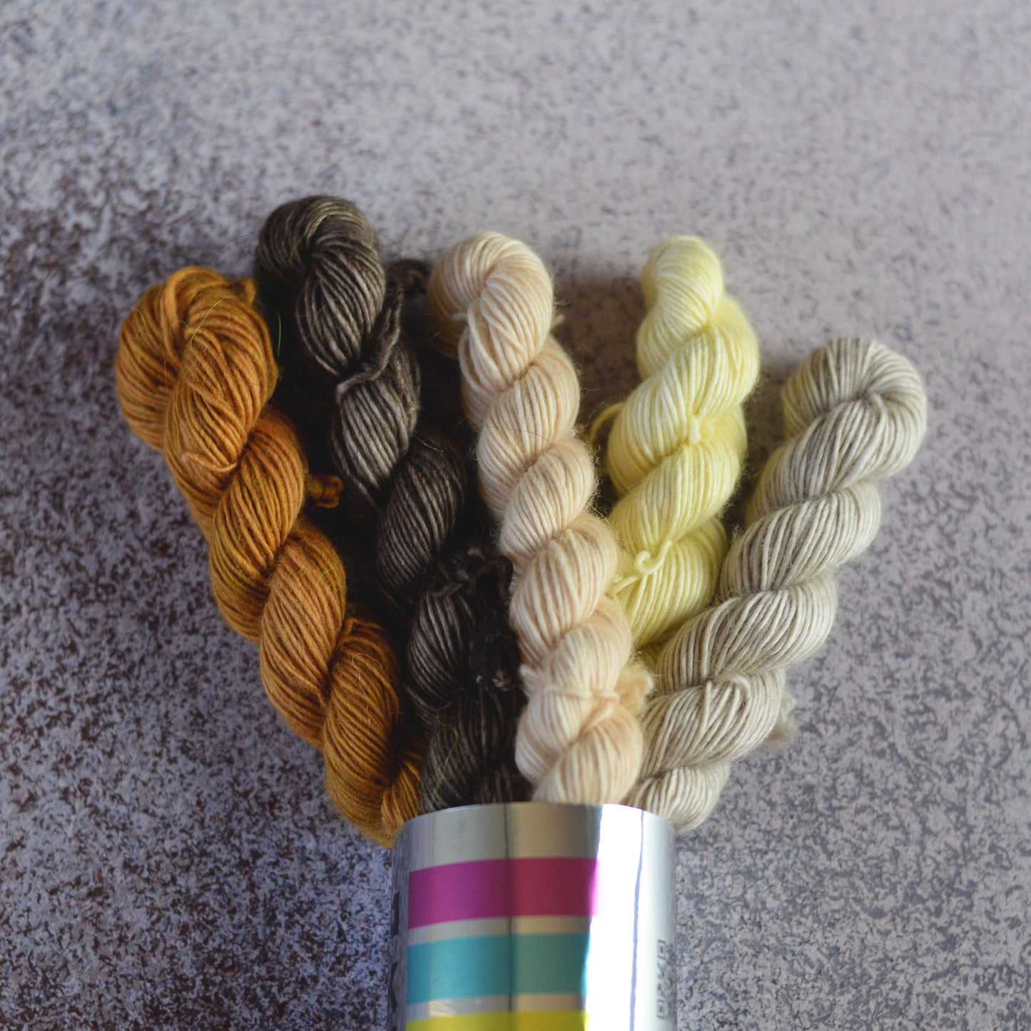 Mini Skeins of Yarn, small yarn, hand dyed yarn, BKD Single Merino Minis