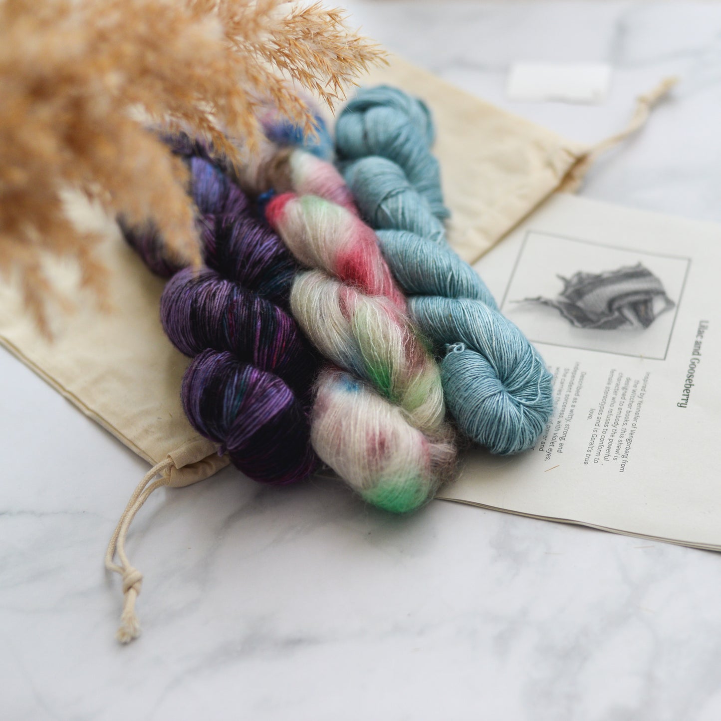 Tea Bercek x BKD Yarn KIT: Lilac & Gooseberry Shawl