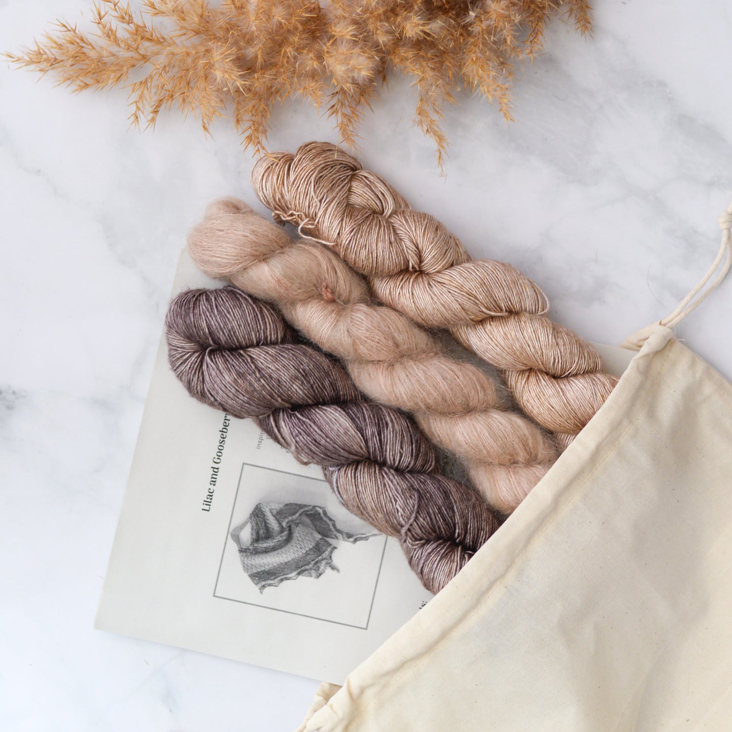 Tea Bercek x BKD Yarn KIT: Lilac & Gooseberry Shawl