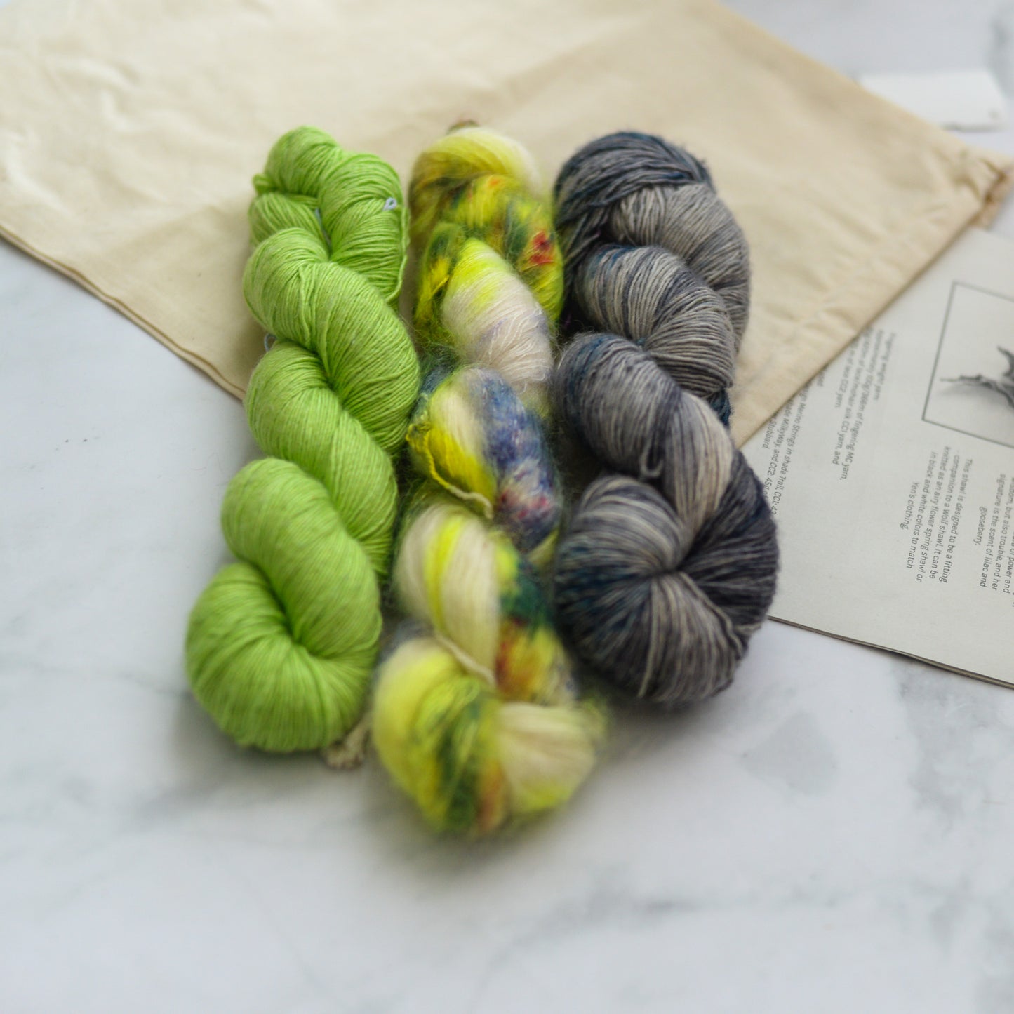 Tea Bercek x BKD Yarn KIT: Lilac & Gooseberry Shawl