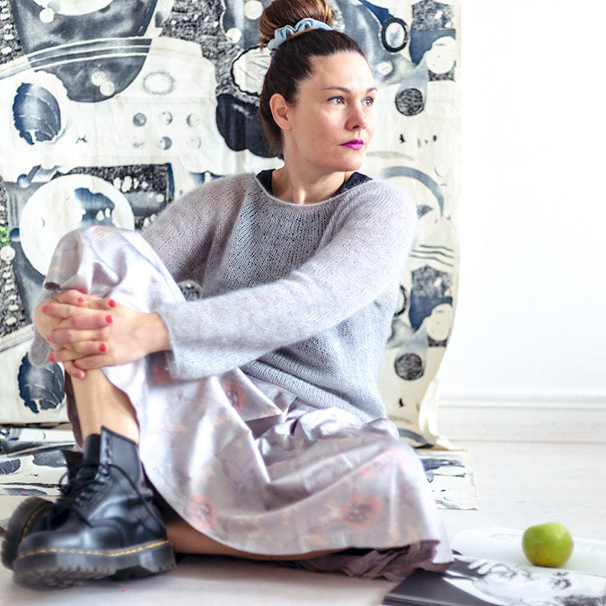 Round Yoke Sweater Mohair Silk "The Air Sweater" Knitting Pattern