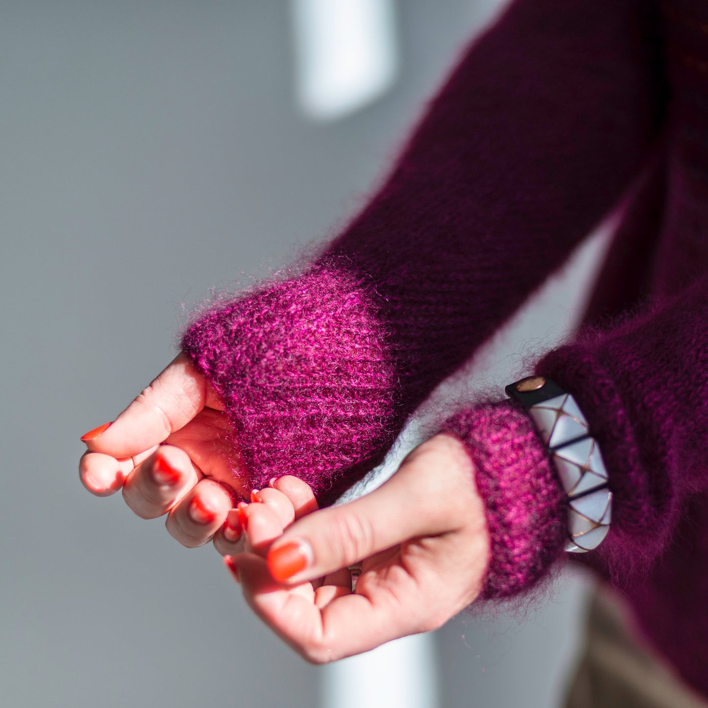 Yoke Sweater Knitting Pattern, Mohair Silk, Slipped Stitch, The Binary Code