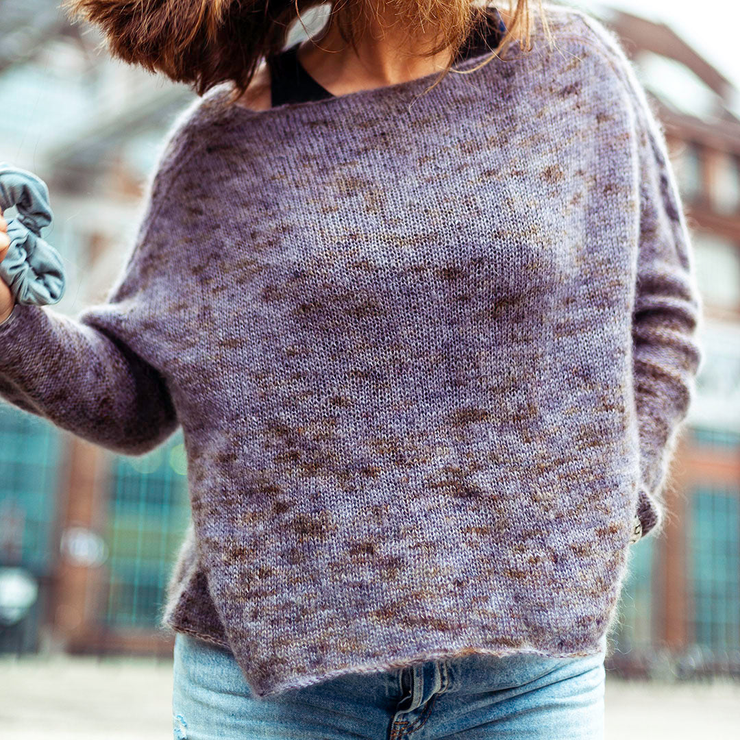 Mohair Sweater Knitting Pattern "The Kiez Sweater" Contiguous Shoulder Construction