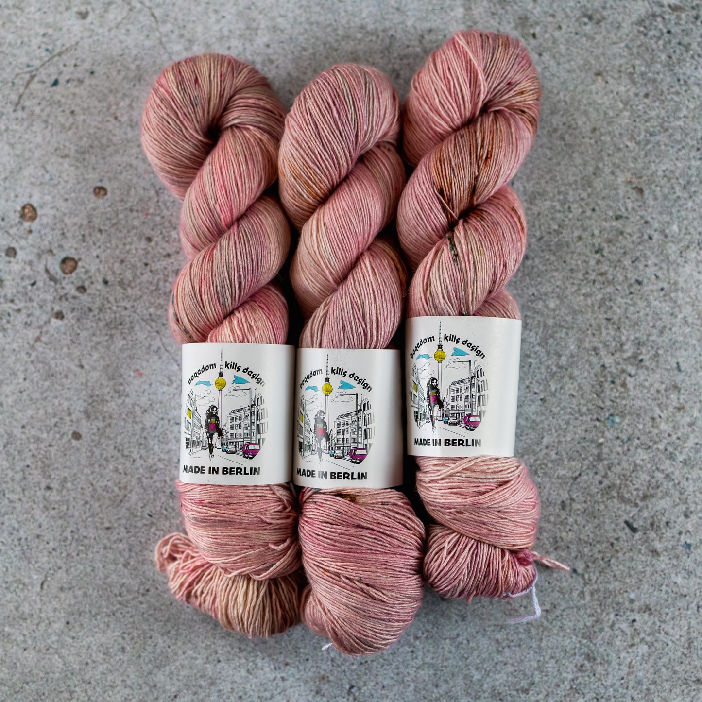 Powder Pink - hand dyed yarn, BKD Yarn