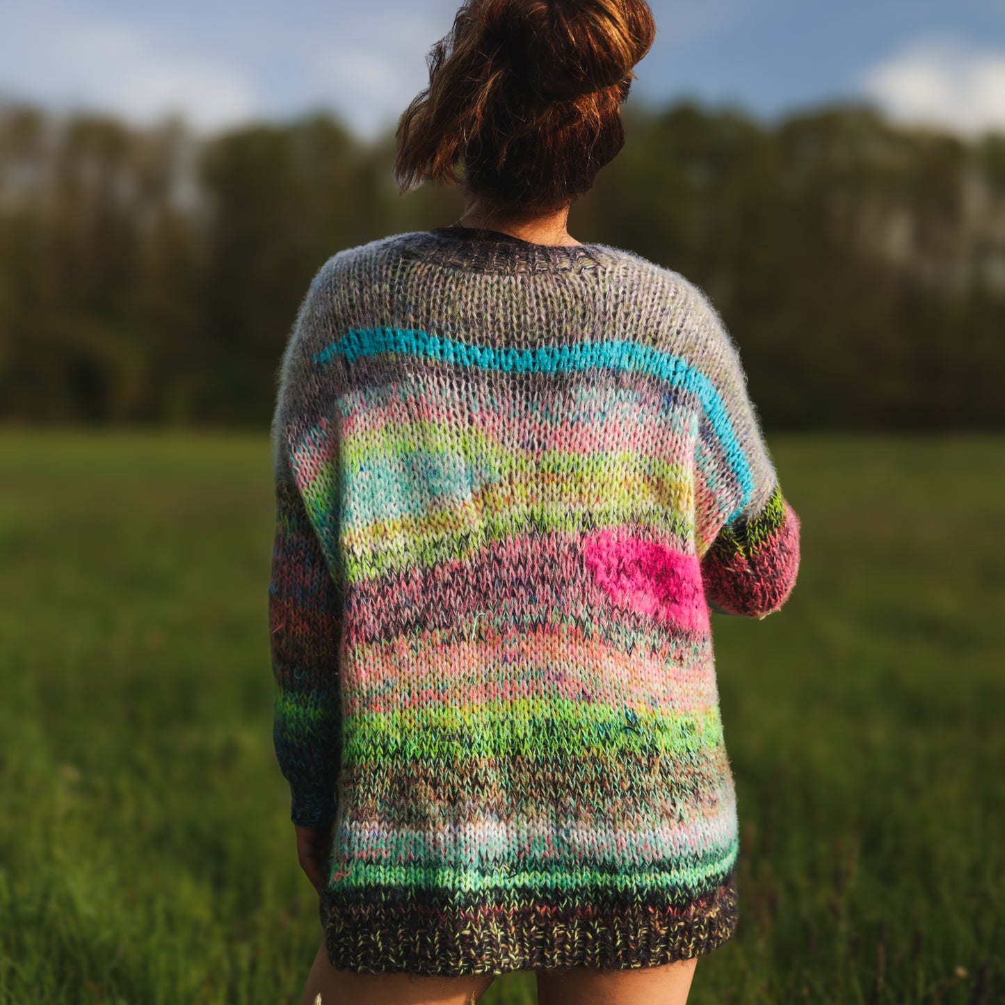 Boxy Sweater Knitting Pattern // Free Knitting Pattern // Scrap Yarn Sweater Knitting Pattern