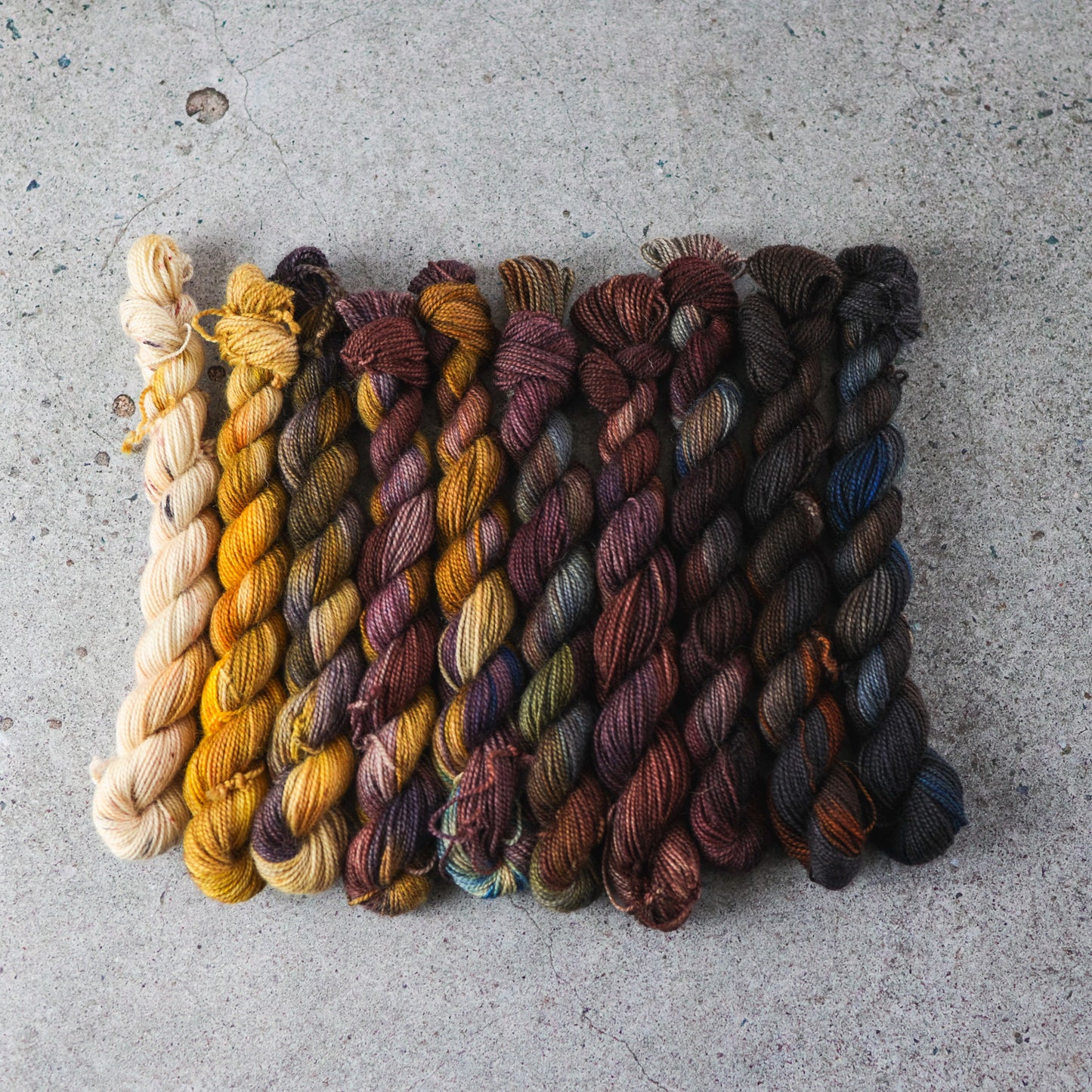 Yarn Fade, Mini Skeins of Yarn, Hand Dyed Yarn, BKD Twist Sock