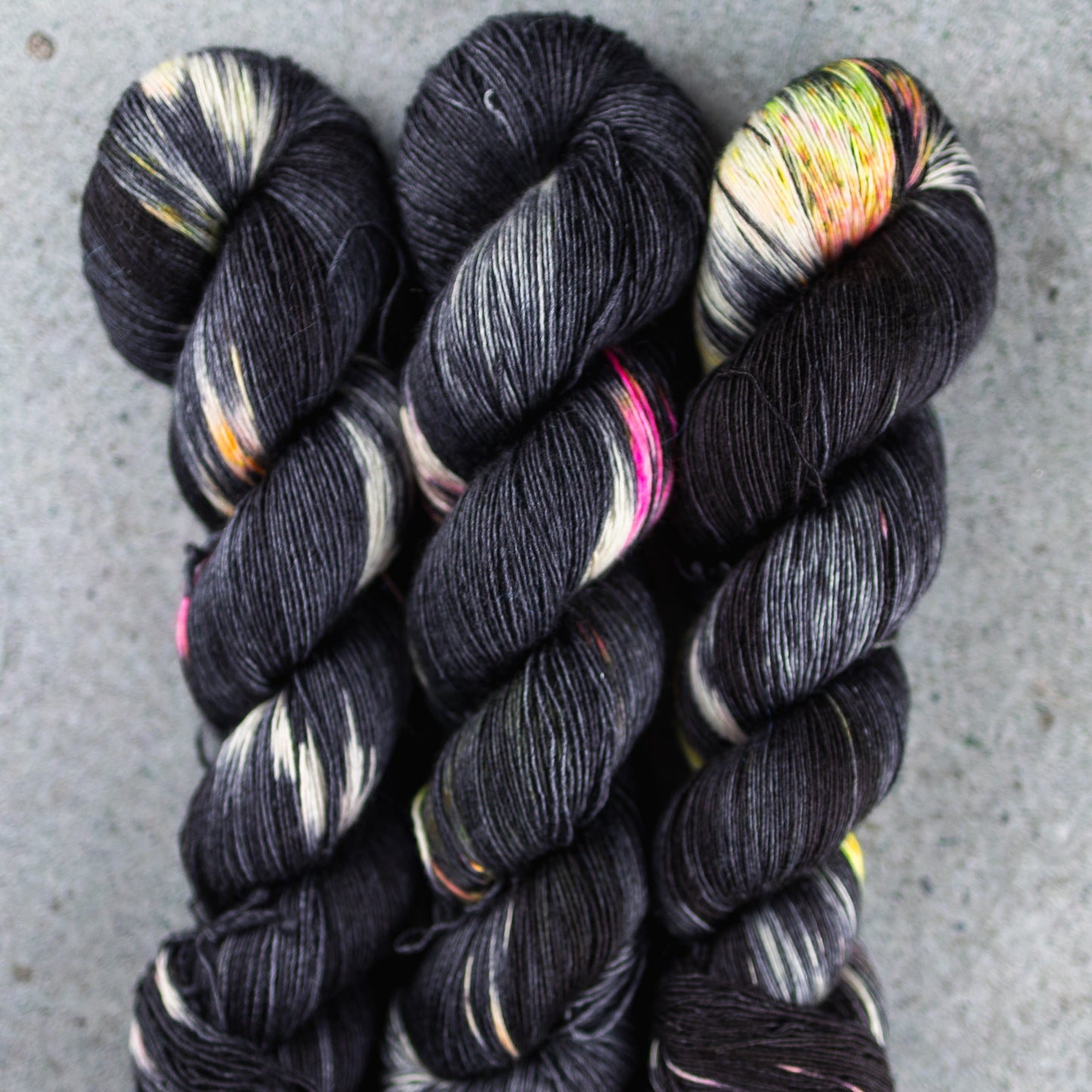 Black Neon, hand dyed yarn, BKD Yarn