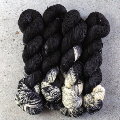 Black Cat Brings Luck, hand dyed yarn, BKD Yarn