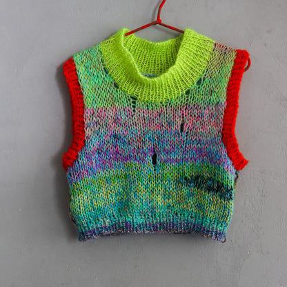 Hot Scrap Vest Knitting Pattern // Free Knitting Pattern // Scrap Yarn Knitting